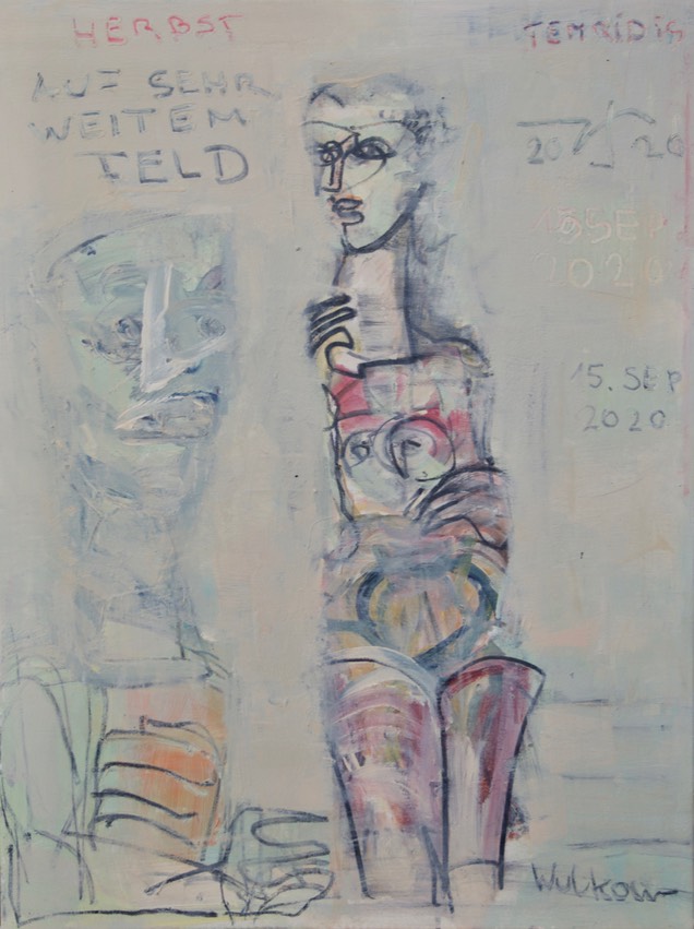 "Auf sehr weitem Feld", Leinwand 2020, 60 x 80 cm