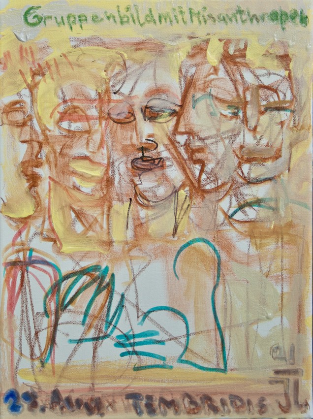 GRUPPENBILD MIT MISANTHROPEN, Leinwand 2021, 30 x 40 cm